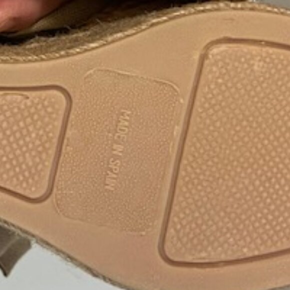 NWOT⭐️ Maypol Espadrilles Platform Wedge Silk Blush/Taupe Lace Up -8 - Picture 8 of 9